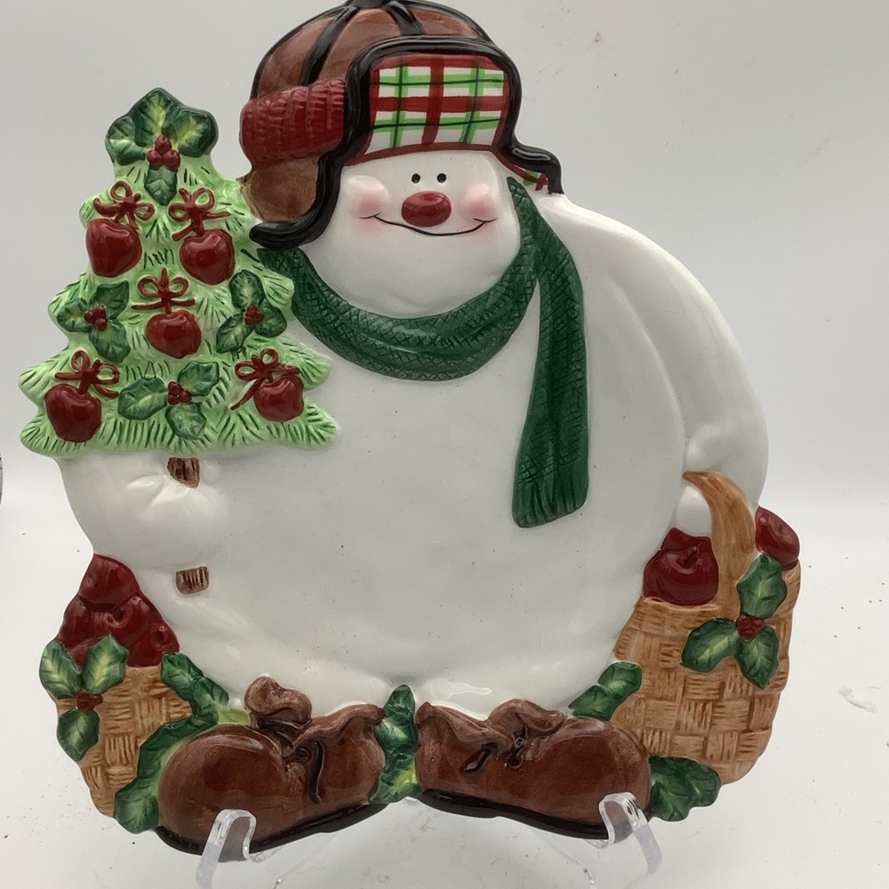 Fitz and Floyd Snowman Canapé Plate